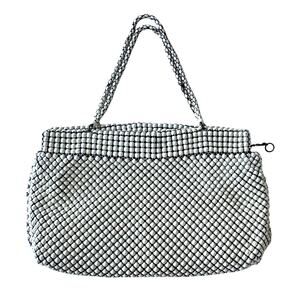 Vintage 1940s Whiting & Davis Alumesh Purse White Metal Mesh Coin Handbag AS IS